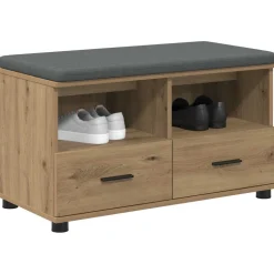 vidaXL Halbank met kussen met lade Artisan Eik 80 x 38 x 46 cm