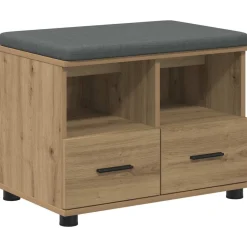vidaXL Halbank met kussen met lade Artisan Eik 60 x 38 x 46 cm