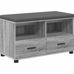 vidaXL Halbank met kussen met lade Grijze Sonoma 80 x 38 x 46 cm