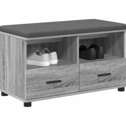 vidaXL Halbank met kussen met lade Grijze Sonoma 80 x 38 x 46 cm