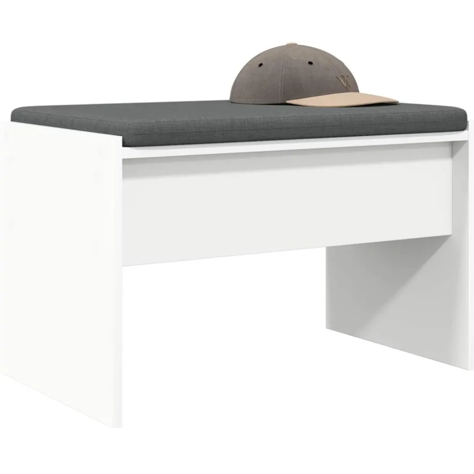vidaXL Halbank met kussen Wit 63 x 38 x 40 cm