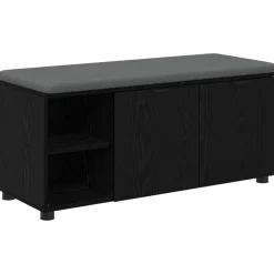 vidaXL Halbank met kussen met plank Zwarte Eik 100 x 38 x 46 cm