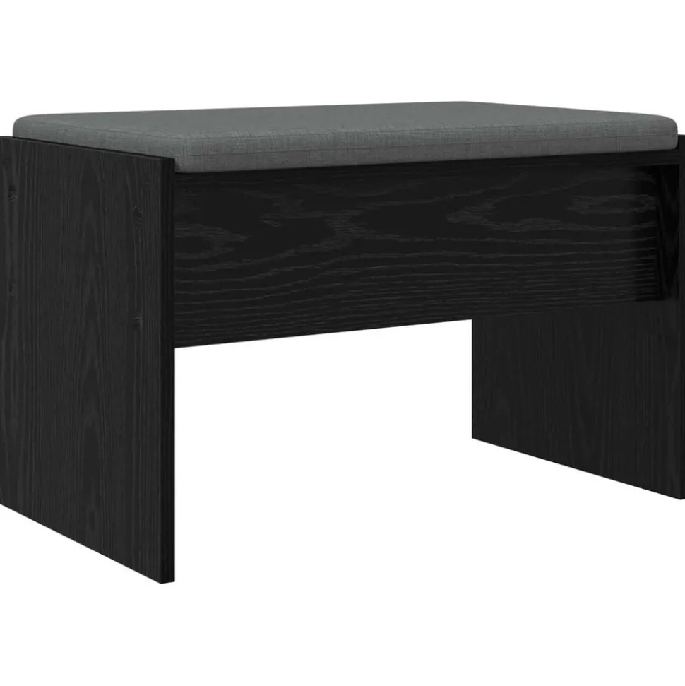 vidaXL Halbank met kussen Zwart Eiken 63 x 38 x 40 cm