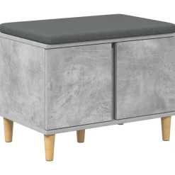 vidaXL Halbank met kussen met opslag Beton Grijs 60 x 38 x 46 cm
