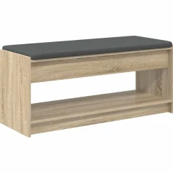 vidaXL Halbank met kussen met plank Sonoma Eiken 103 x 38 x 45 cm
