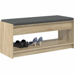 vidaXL Halbank met kussen met plank Sonoma Eiken 103 x 38 x 45 cm