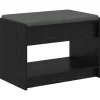 vidaXL Halbank met kussen met plank Zwarte Eik 63 x 38 x 45 cm