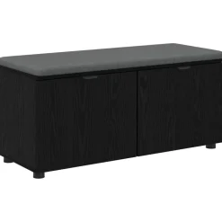 vidaXL Halbank met kussen met plank Zwarte Eik 100 x 38 x 46 cm