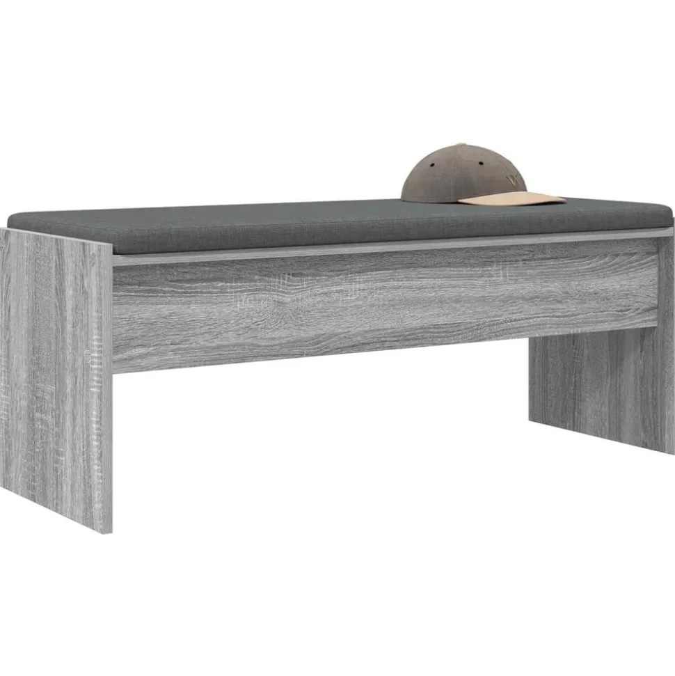 vidaXL Halbank met kussen Grijs Sonoma 103 x 38 x 40 cm