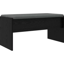 vidaXL Halbank met kussen Zwart Eiken 83 x 38 x 40 cm