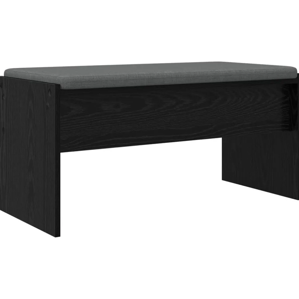 vidaXL Halbank met kussen Zwart Eiken 83 x 38 x 40 cm