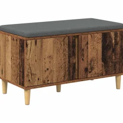 vidaXL Halbank Oudhout 80 x 38 x 46 cm Geïndustrialiseerd hout en stof