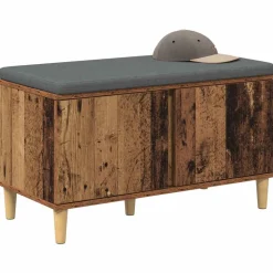 vidaXL Halbank Oudhout 80 x 38 x 46 cm Geïndustrialiseerd hout en stof