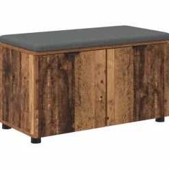 vidaXL Halbank Oudhout 80 x 38 x 46 cm Geïndustrialiseerd hout en stof