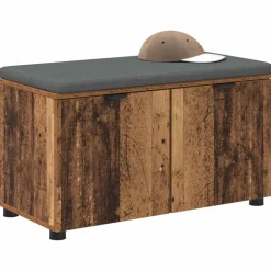 vidaXL Halbank Oudhout 80 x 38 x 46 cm Geïndustrialiseerd hout en stof