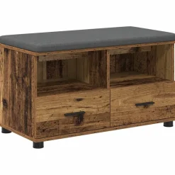vidaXL Halbank Oudhout 80 x 38 x 46 cm Geïndustrialiseerd hout en stof