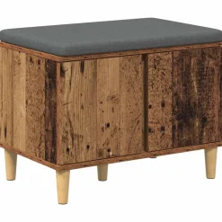 vidaXL Halbank Oudhout 60 x 38 x 46 cm Geïndustrialiseerd hout en stof