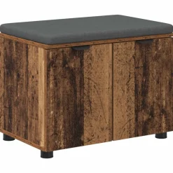 vidaXL Halbank Oudhout 60 x 38 x 46 cm Geïndustrialiseerd hout en stof