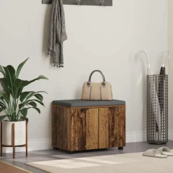 vidaXL Halbank Oudhout 60 x 38 x 46 cm Geïndustrialiseerd hout en stof