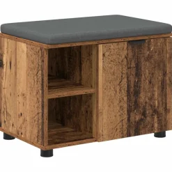 vidaXL Halbank Oudhout 60 x 38 x 46 cm Geïndustrialiseerd hout en stof