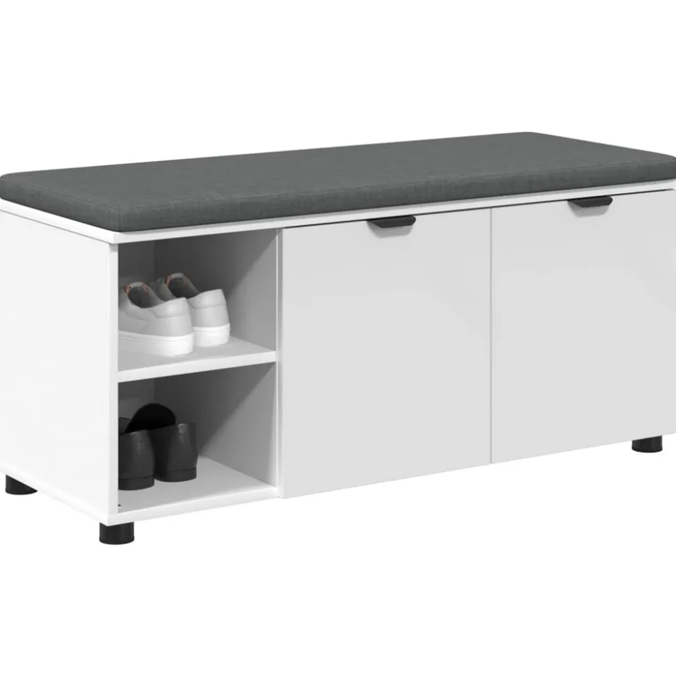 vidaXL Halbank Wit 100 x 38 x 46 cm Geïndustrialiseerd hout en stof