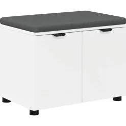 vidaXL Halbank Wit 60 x 38 x 46 cm Geïndustrialiseerd hout en stof