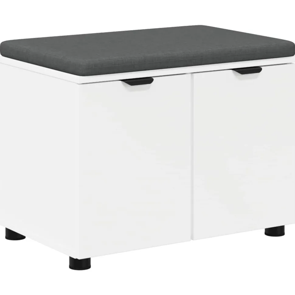 vidaXL Halbank Wit 60 x 38 x 46 cm Geïndustrialiseerd hout en stof