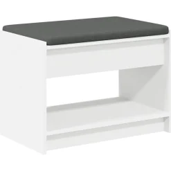 vidaXL Halbank Wit 63 x 38 x 45 cm Geïndustrialiseerd hout en stof