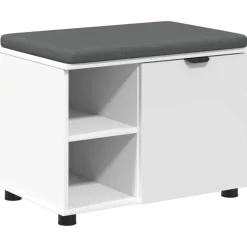 vidaXL Halbank Wit 60 x 38 x 46 cm Geïndustrialiseerd hout en stof