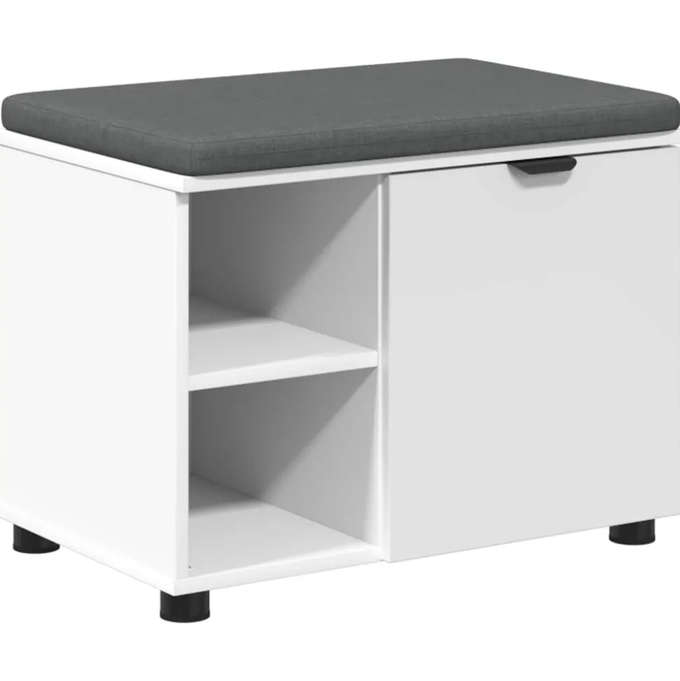 vidaXL Halbank Wit 60 x 38 x 46 cm Geïndustrialiseerd hout en stof