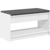 vidaXL Halbank Wit 83 x 38 x 45 cm Geïndustrialiseerd hout en stof