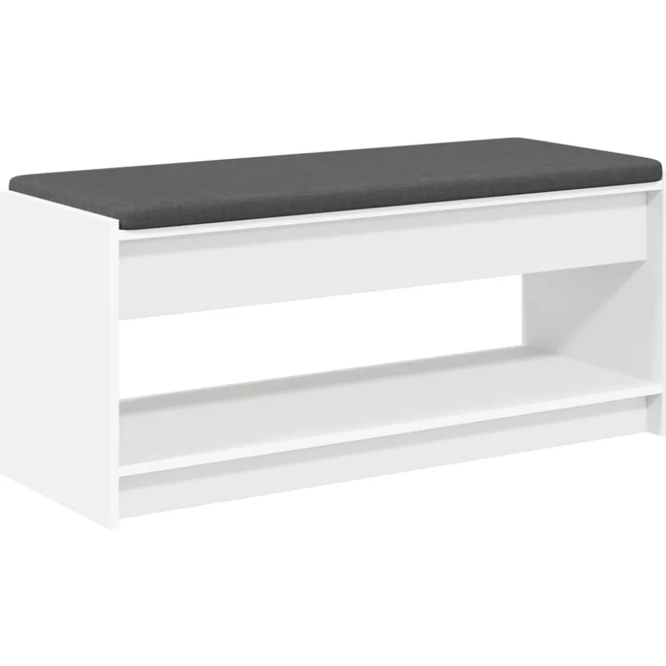 vidaXL Halbank Wit 103 x 38 x 45 cm Geïndustrialiseerd hout en stof