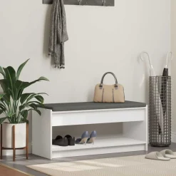 vidaXL Halbank Wit 103 x 38 x 45 cm Geïndustrialiseerd hout en stof