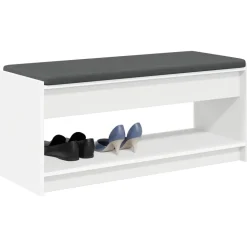 vidaXL Halbank Wit 103 x 38 x 45 cm Geïndustrialiseerd hout en stof