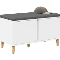 vidaXL Halbank Wit 80 x 38 x 46 cm Geïndustrialiseerd hout en stof