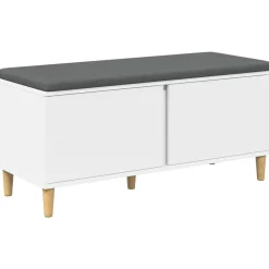 vidaXL Halbank Wit 100 x 38 x 46 cm Geïndustrialiseerd hout en stof