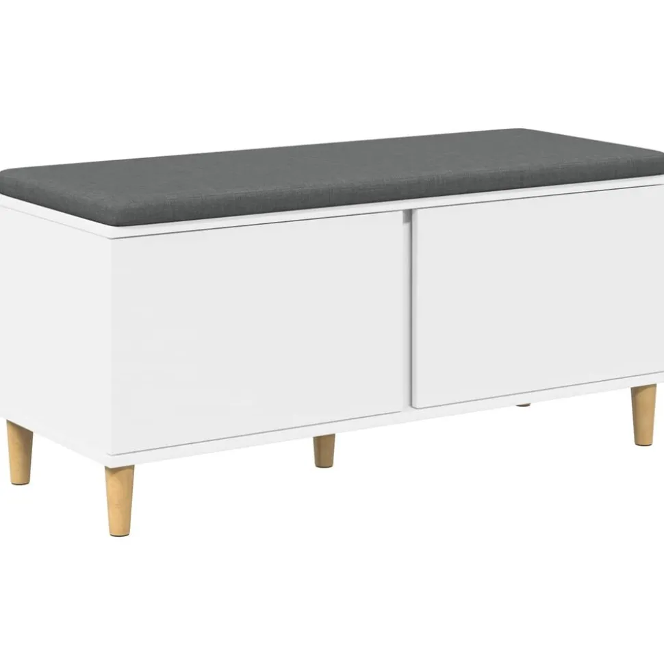vidaXL Halbank Wit 100 x 38 x 46 cm Geïndustrialiseerd hout en stof