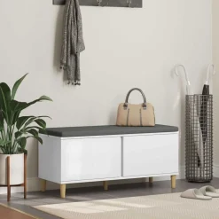 vidaXL Halbank Wit 100 x 38 x 46 cm Geïndustrialiseerd hout en stof