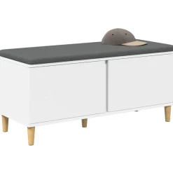 vidaXL Halbank Wit 100 x 38 x 46 cm Geïndustrialiseerd hout en stof