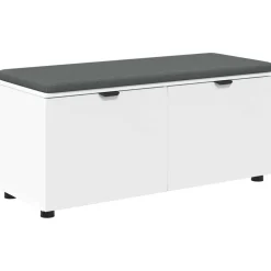 vidaXL Halbank Wit 100 x 38 x 46 cm Geïndustrialiseerd hout en stof