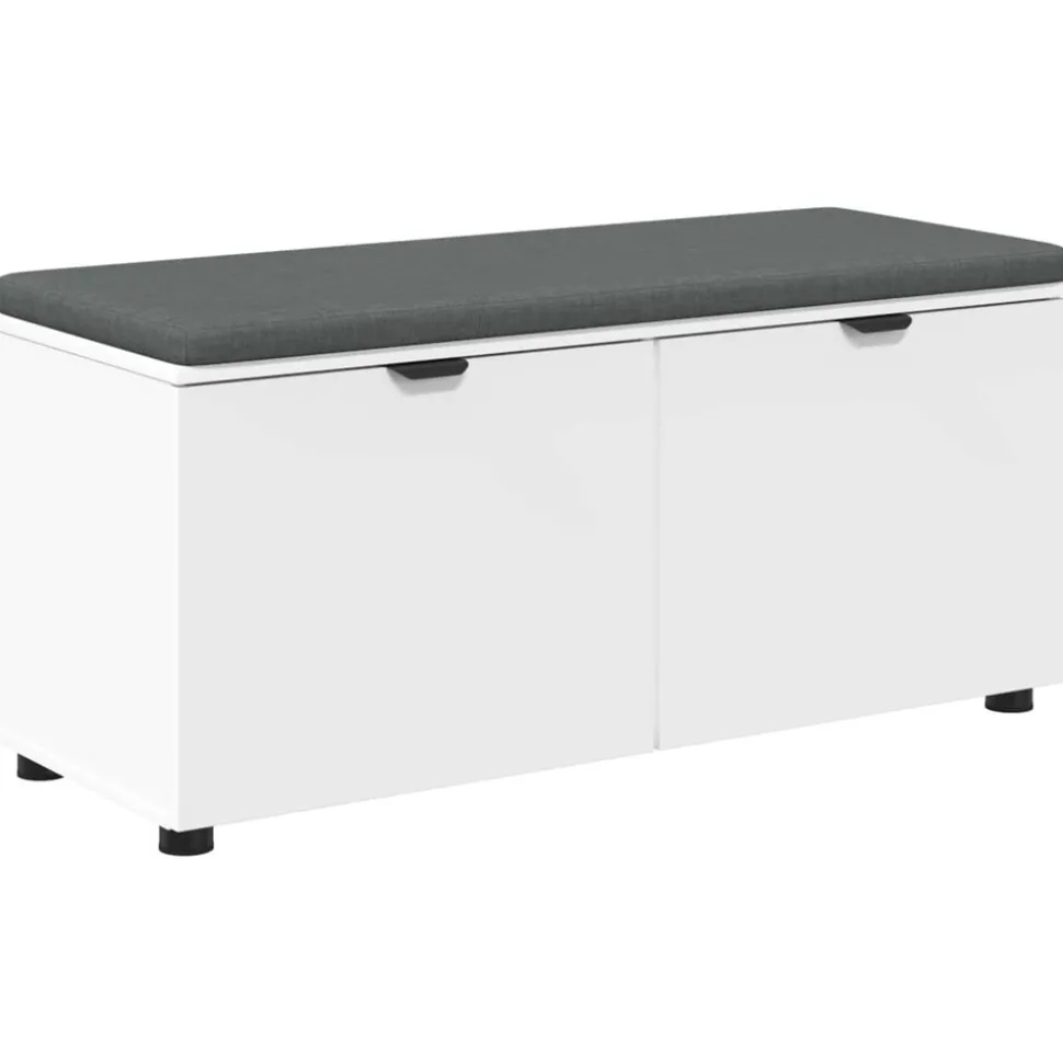 vidaXL Halbank Wit 100 x 38 x 46 cm Geïndustrialiseerd hout en stof