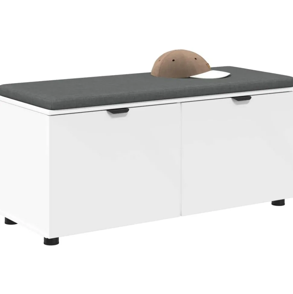 vidaXL Halbank Wit 100 x 38 x 46 cm Geïndustrialiseerd hout en stof