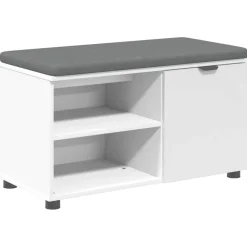 vidaXL Halbank Wit 80 x 38 x 46 cm Geïndustrialiseerd hout en stof