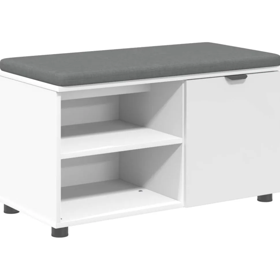vidaXL Halbank Wit 80 x 38 x 46 cm Geïndustrialiseerd hout en stof