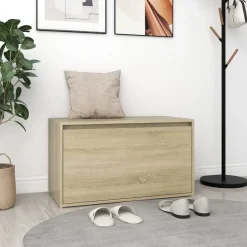 vidaXL Halbank 80x40x45 cm bewerkt hout sonoma eikenkleurig