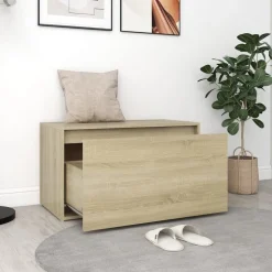 vidaXL Halbank 80x40x45 cm bewerkt hout sonoma eikenkleurig