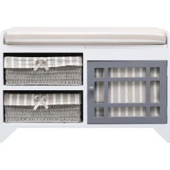 vidaXL Halbank 70x33,5x45 cm paulowniahout wit