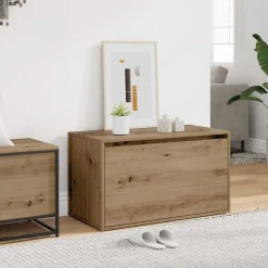 vidaXL Halbankje 80x40x45 cm bewerkt hout artisanaal eikenkleur