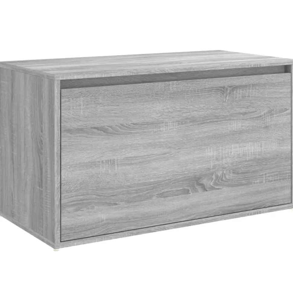 vidaXL Halbankje 80x40x45 cm bewerkt hout grijs sonoma eikenkleurig