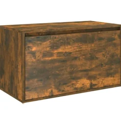 vidaXL Halbankje 80x40x45 cm bewerkt hout gerookt eikenkleurig